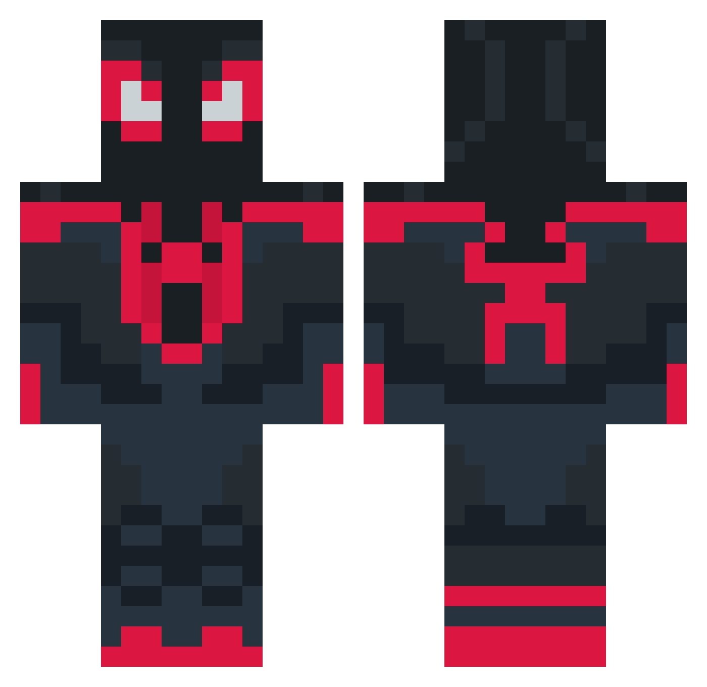 Bizonsm Minecraft skin, front and back view