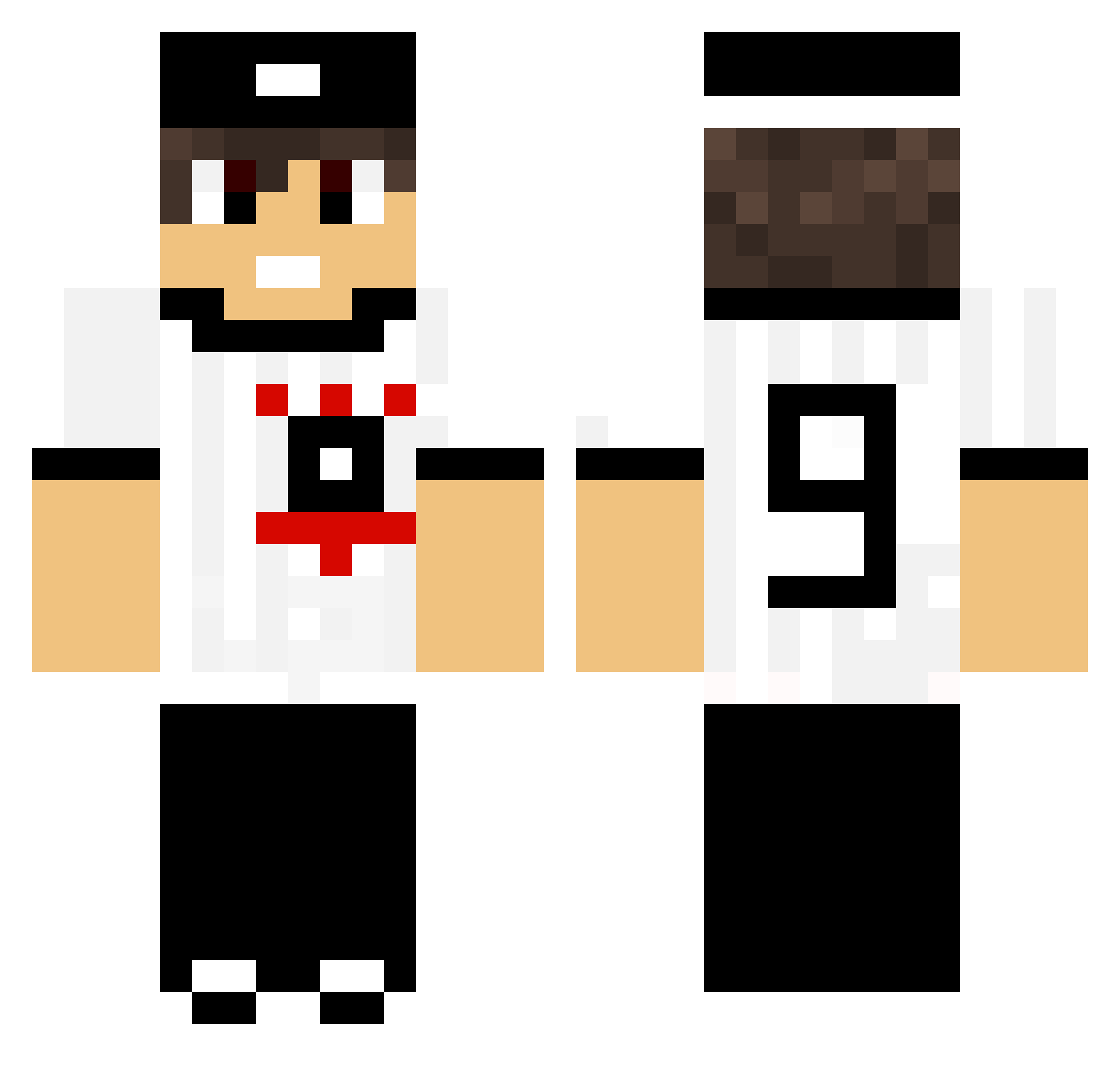 DreumoXD Minecraft skin, front and back view