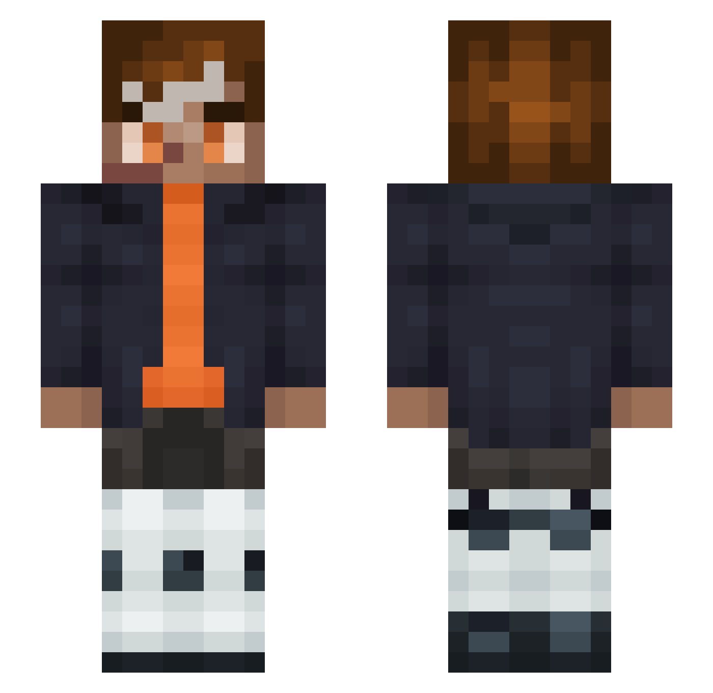 Siren_Axon Minecraft skin, front and back view