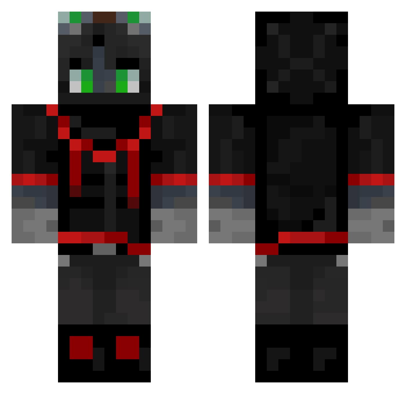 RGXcreeper Minecraft skin, front and back view