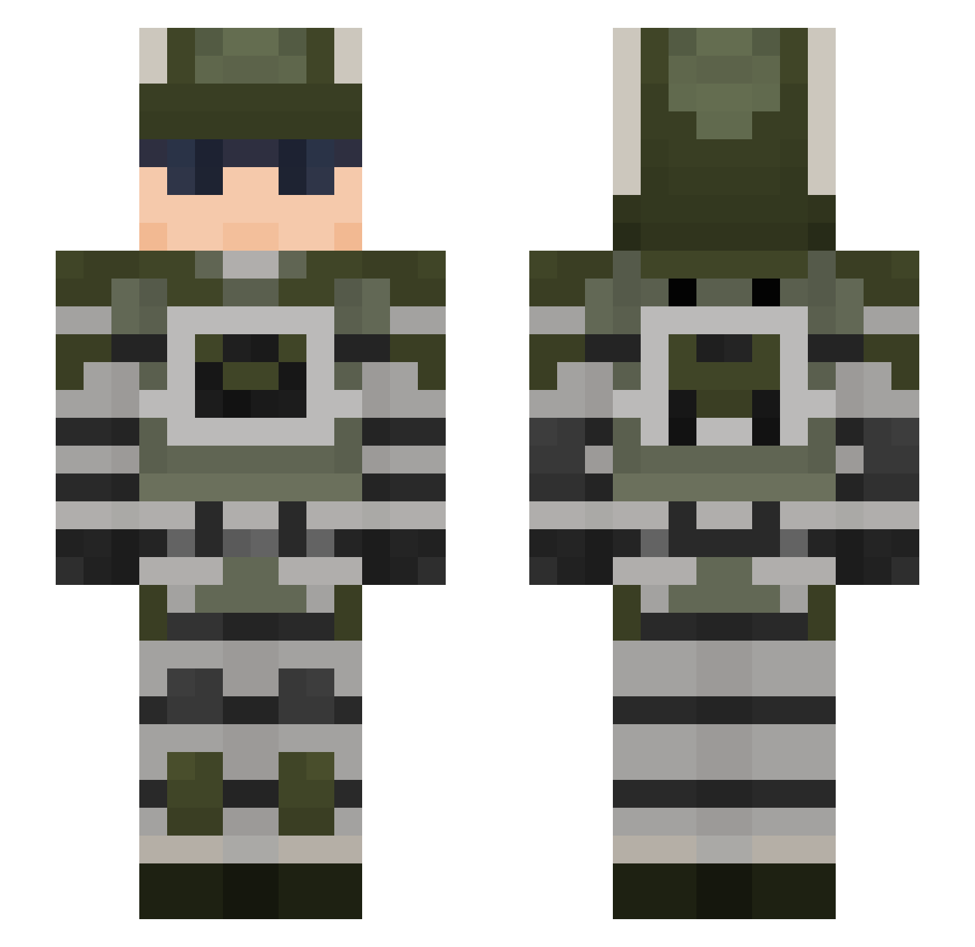 UtileBat2 Minecraft skin, front and back view