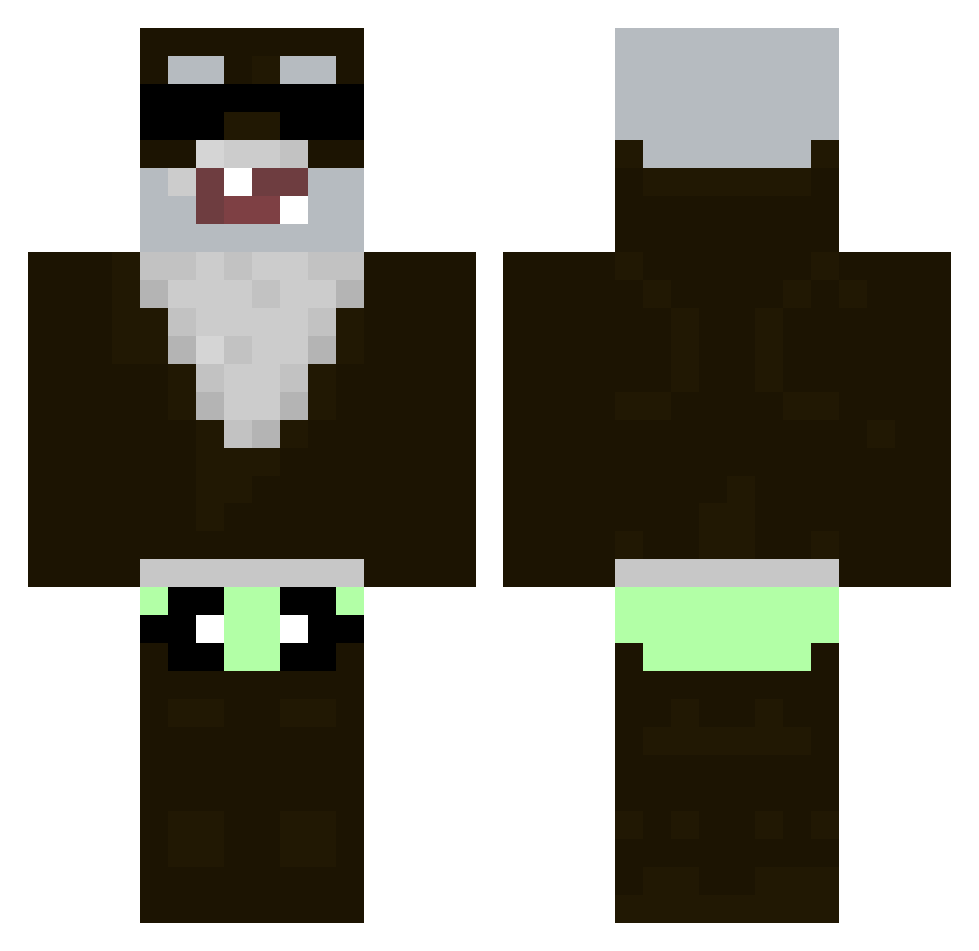 AvanPete Minecraft skin, front and back view