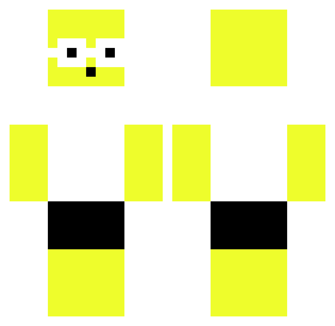 Standardmjolk Minecraft skin, front and back view