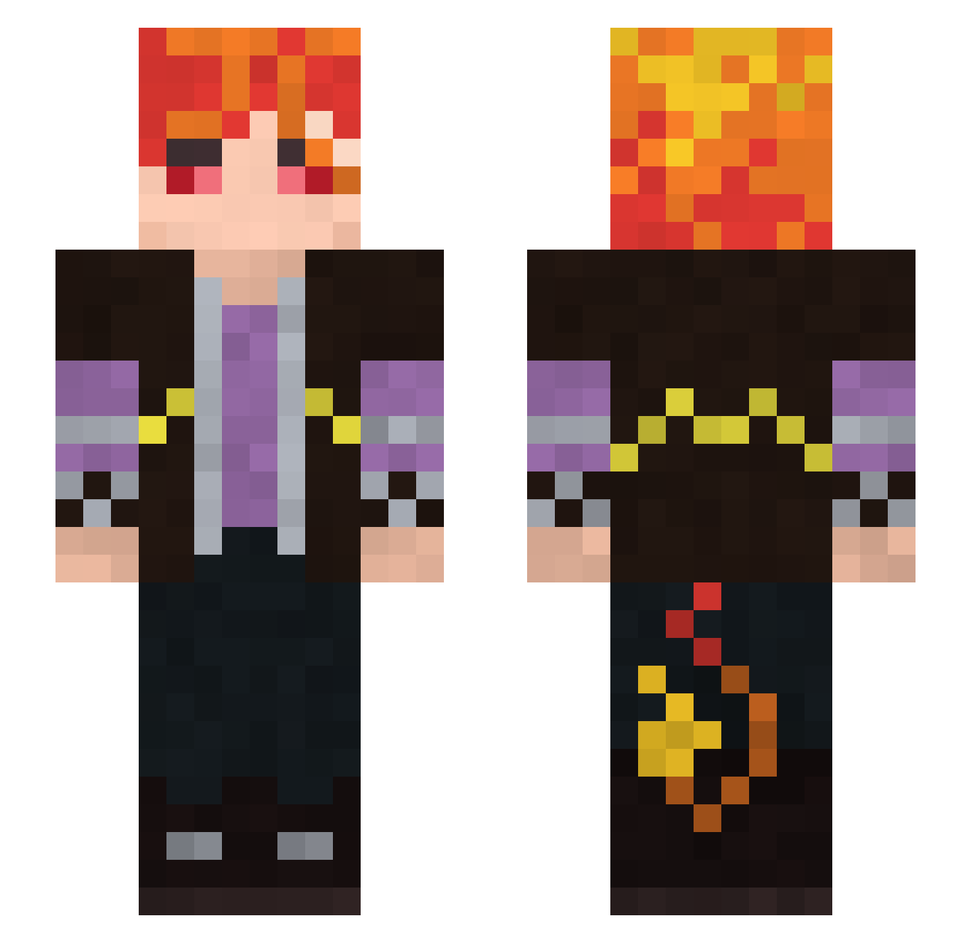 Greggje Minecraft skin, front and back view