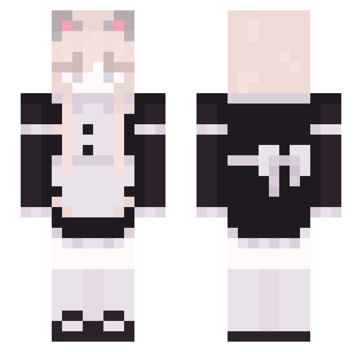 Sxlio Minecraft skin, front and back view