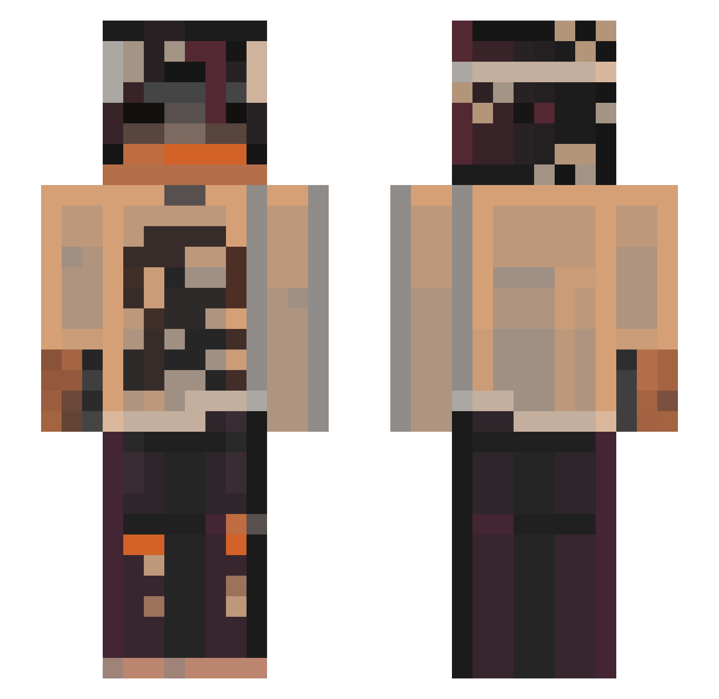 N1KOEXE Minecraft skin, front and back view