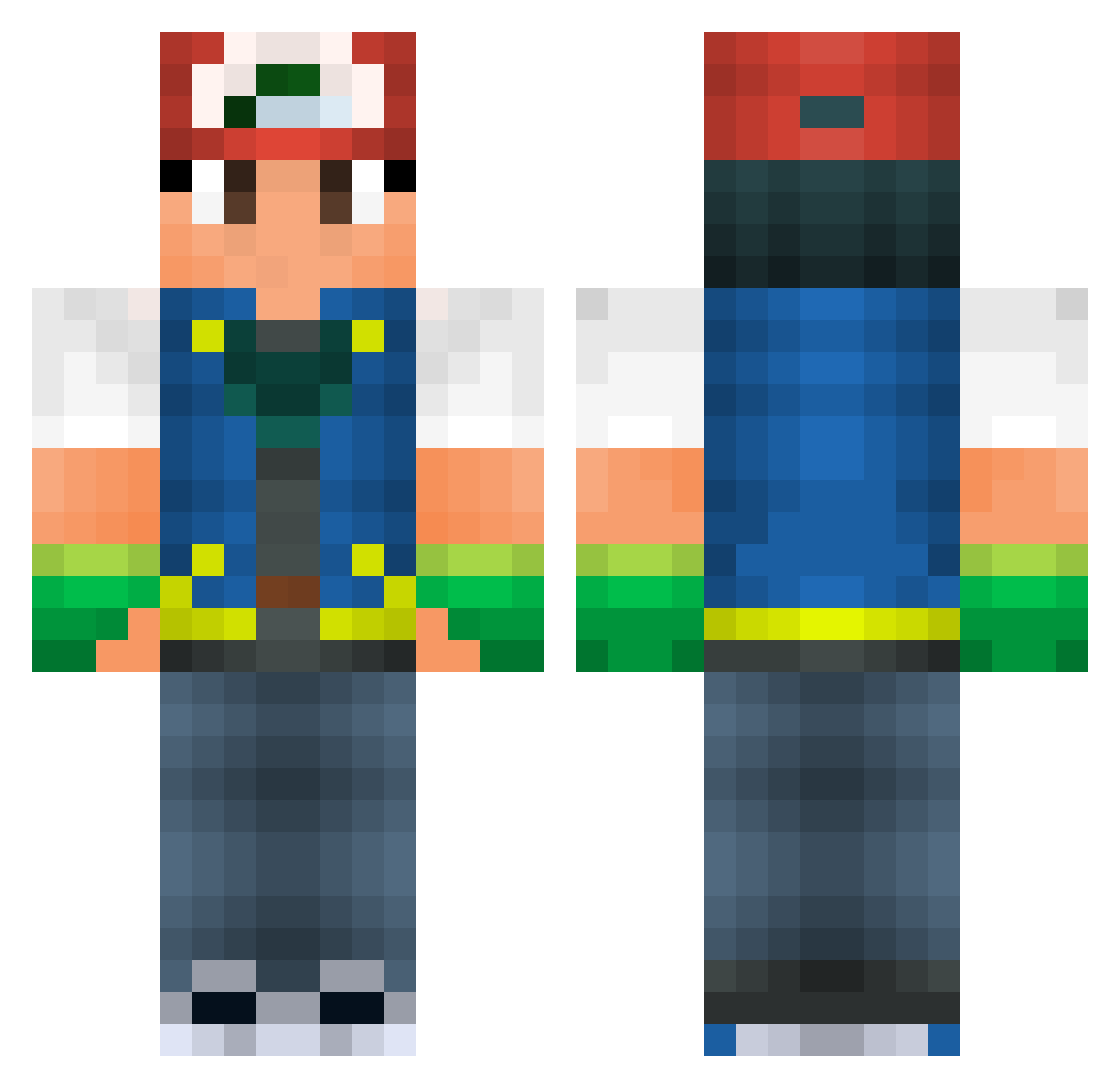 Sassafrasse Minecraft skin, front and back view