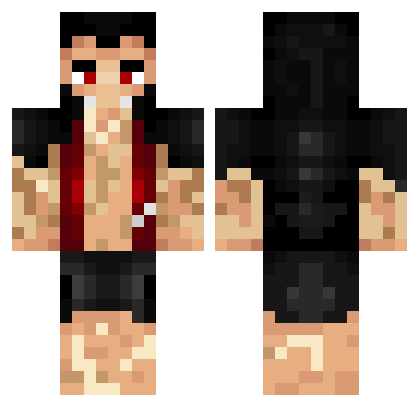 gekrabYT Minecraft skin, front and back view