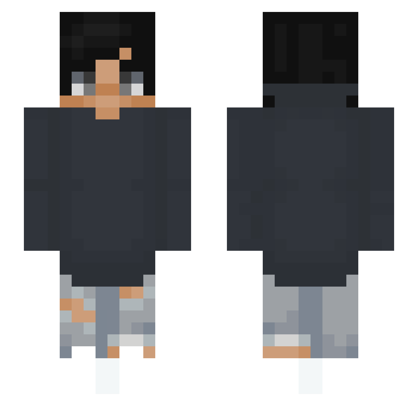 wtfnick Minecraft skin, front and back view