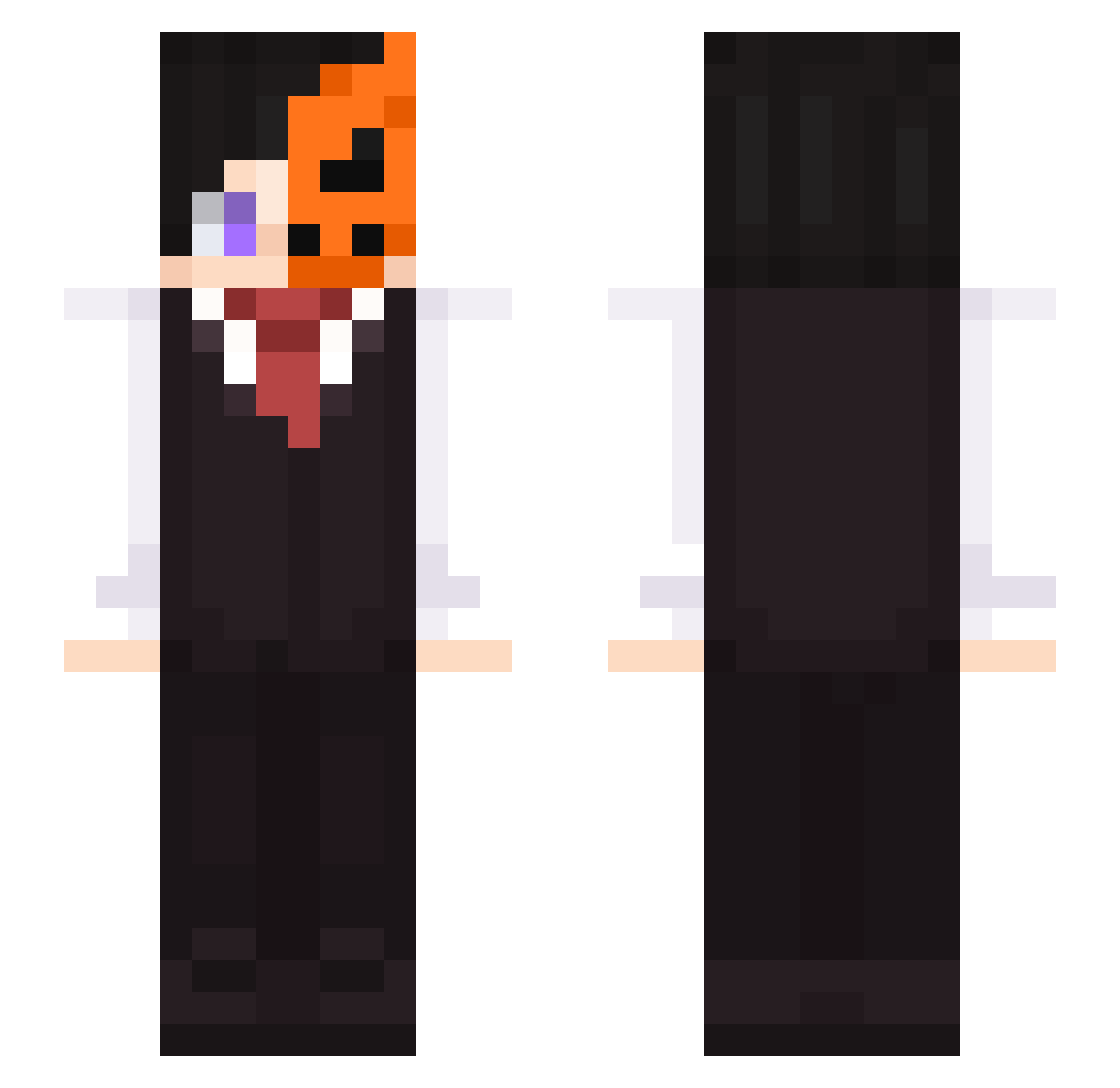 EquaviZ Minecraft skin, front and back view