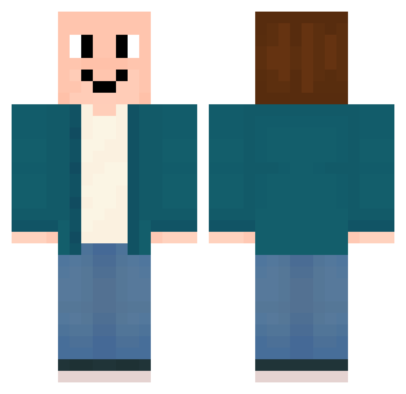ja0c0bik Minecraft skin, front and back view