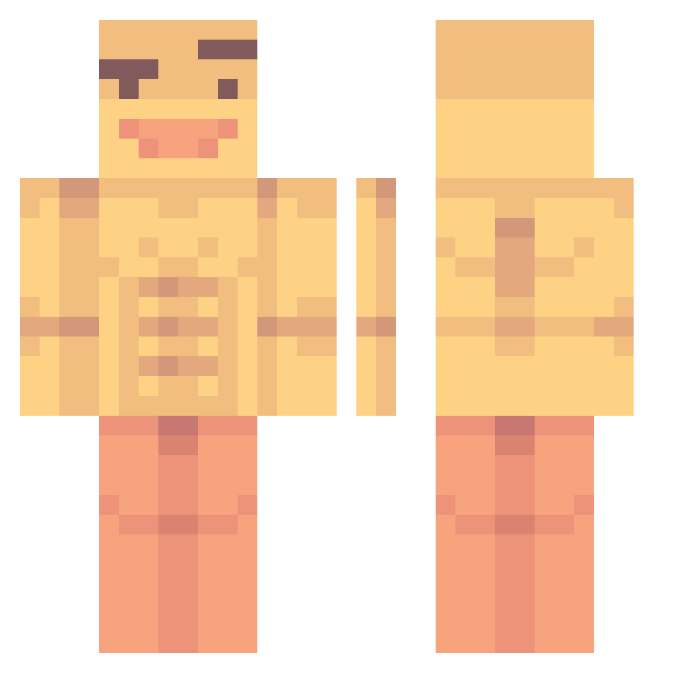 Bobanaki Minecraft skin, front and back view