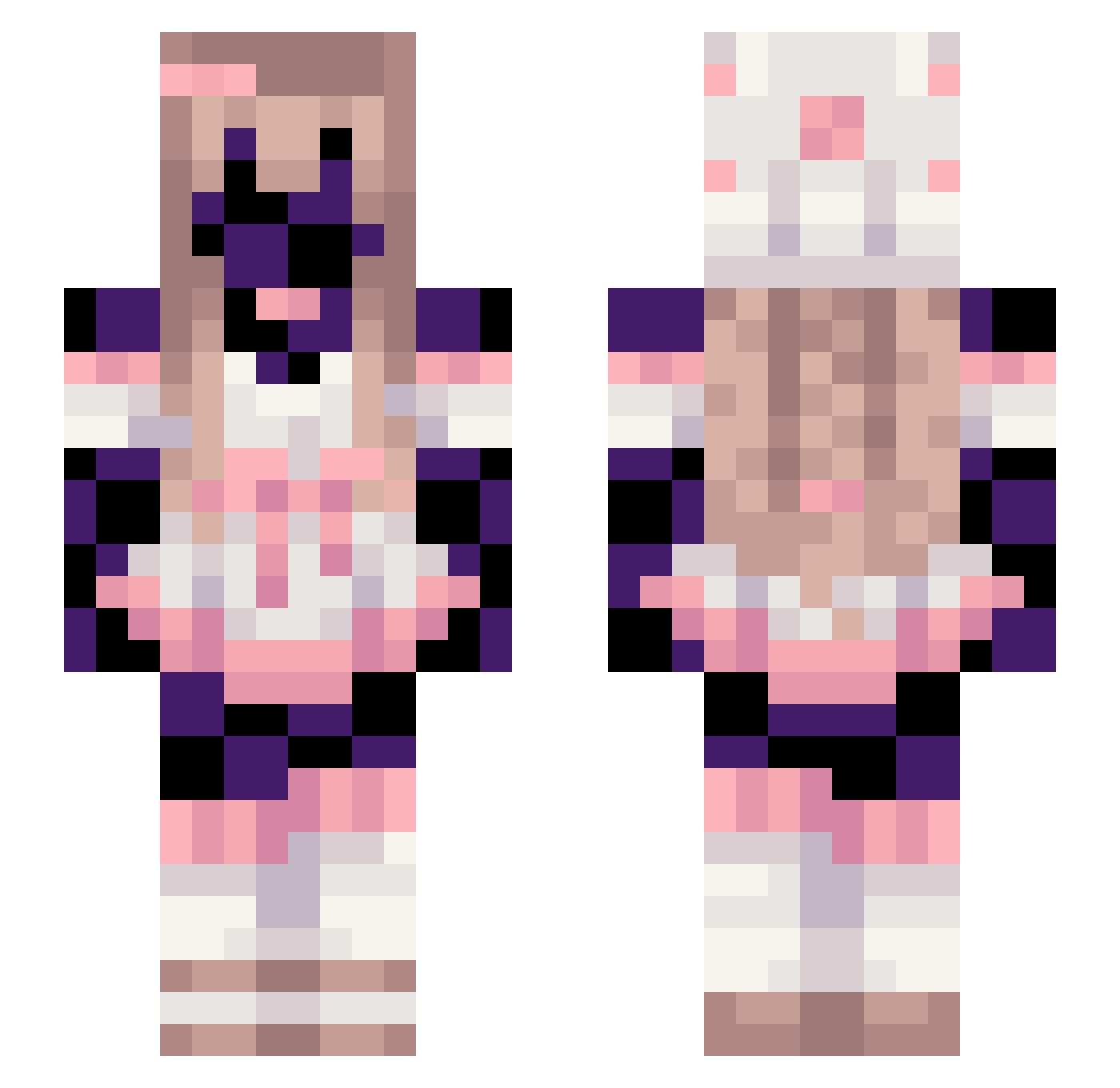 Opalit0 Minecraft skin, front and back view