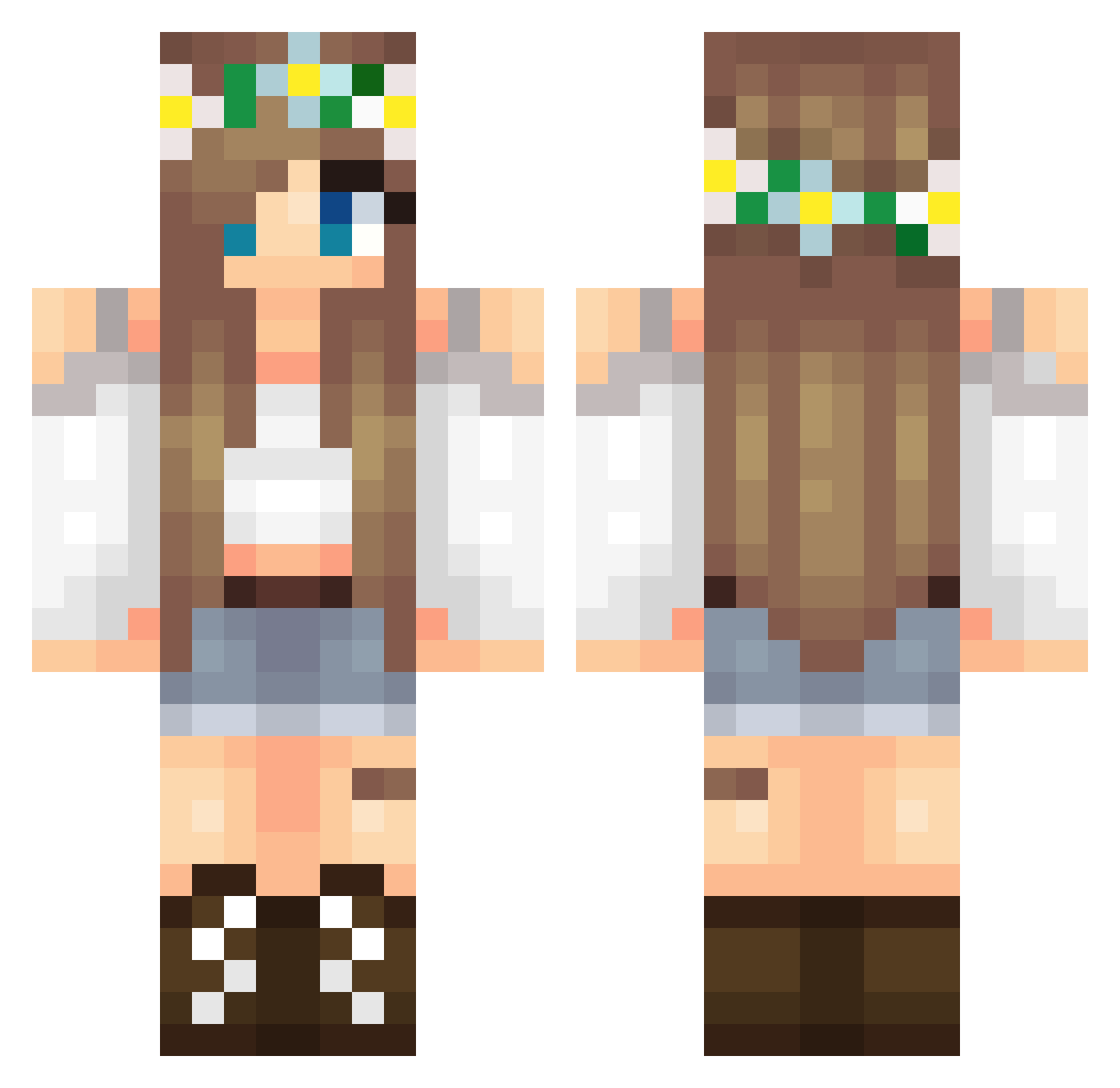 Jessika Minecraft skin, front and back view