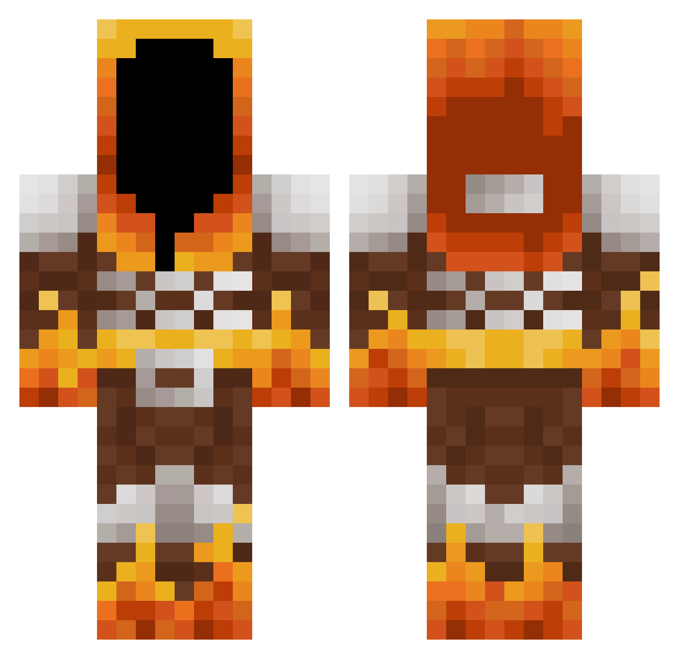 K1ngdomz101 Minecraft skin, front and back view