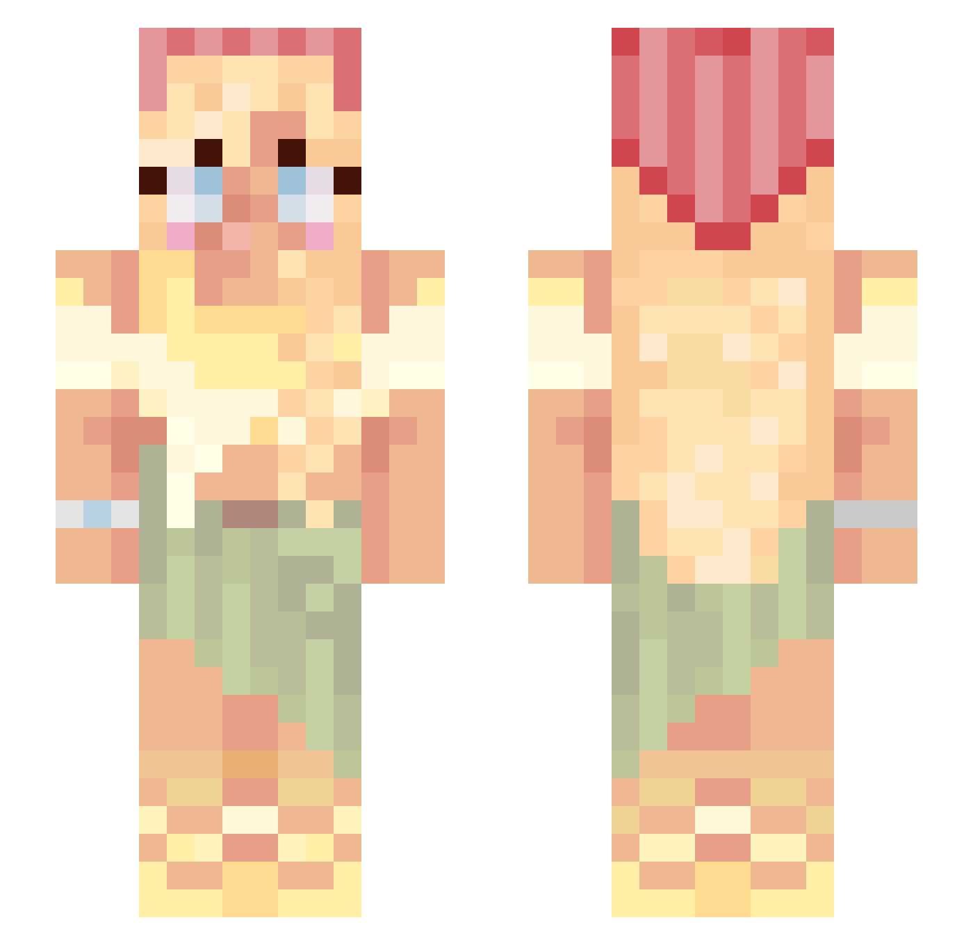 Katie0044 Minecraft skin, front and back view