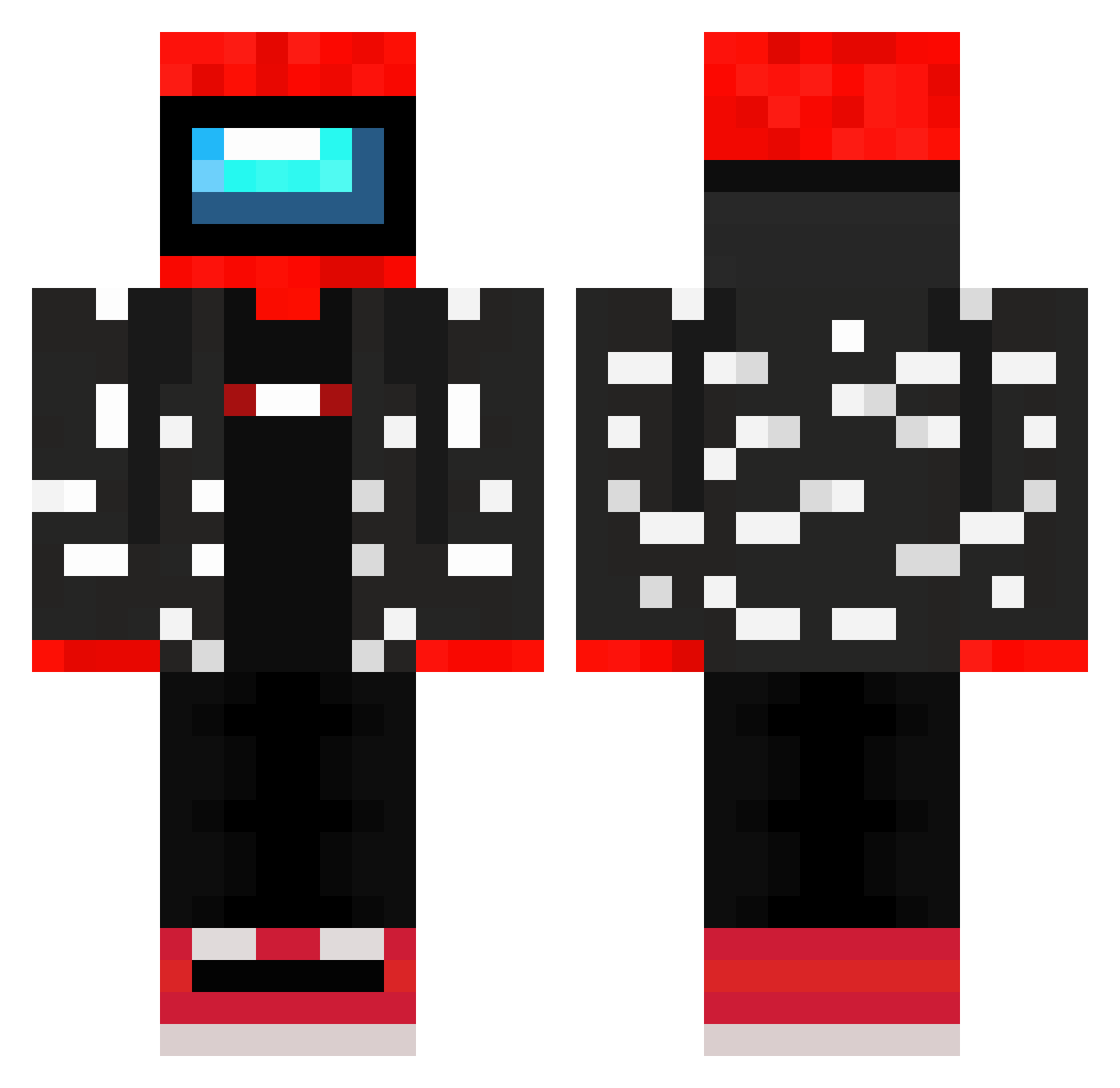 Uberexor Minecraft skin, front and back view