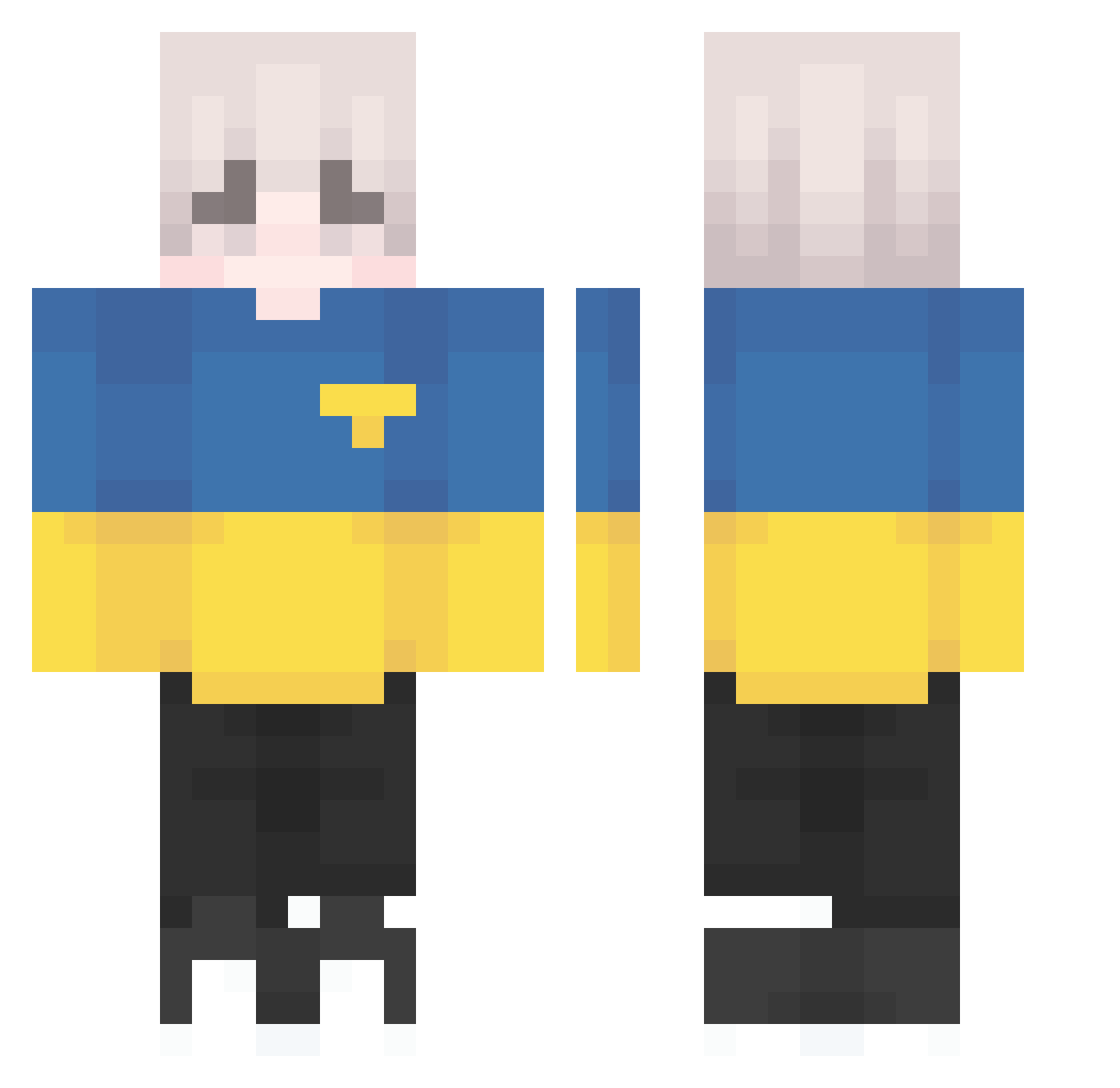 You_Hax Minecraft skin, front and back view