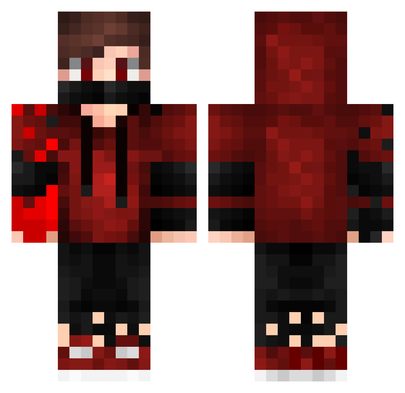 RavenTheReaper Minecraft skin, front and back view