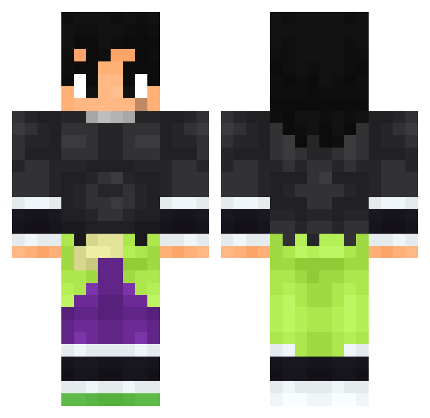SARUT0 Minecraft skin, front and back view