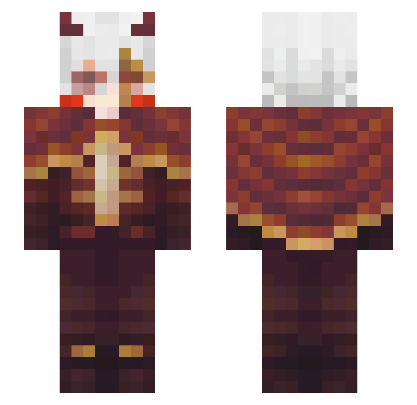 ItzMokaccino Minecraft skin, front and back view