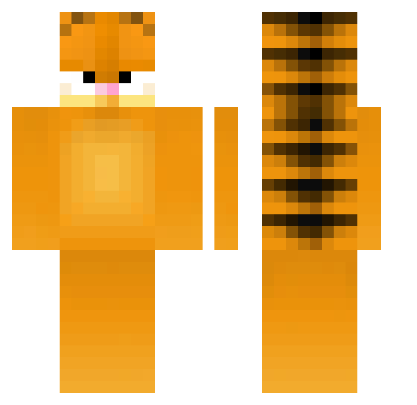 SuperStarSami Minecraft skin, front and back view
