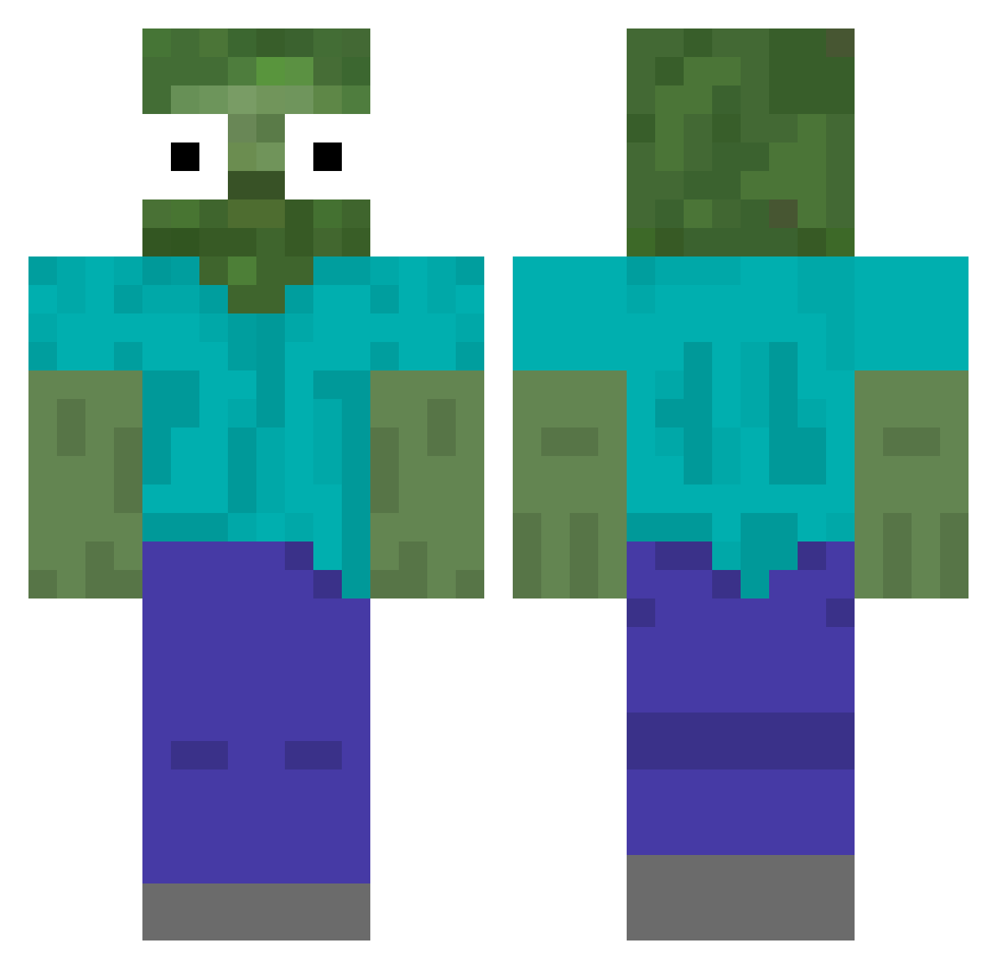Kennto74 Minecraft skin, front and back view