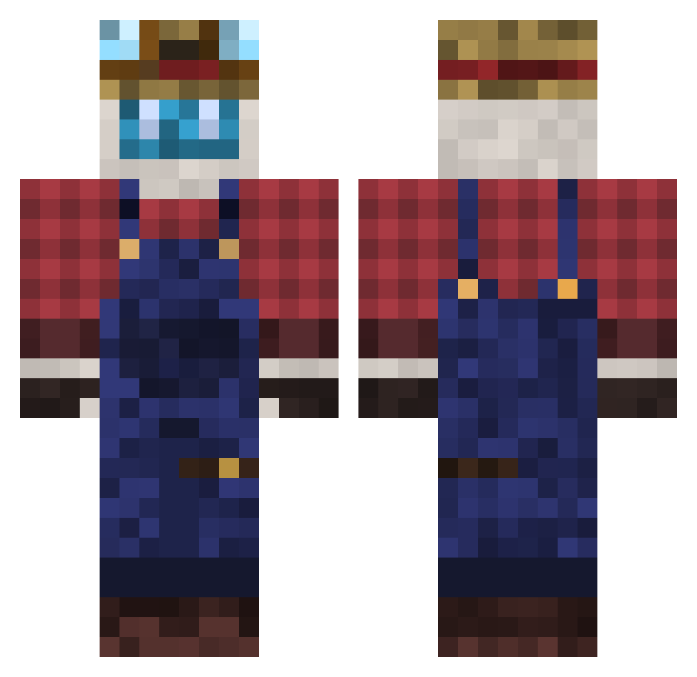 RoamingMat Minecraft skin, front and back view