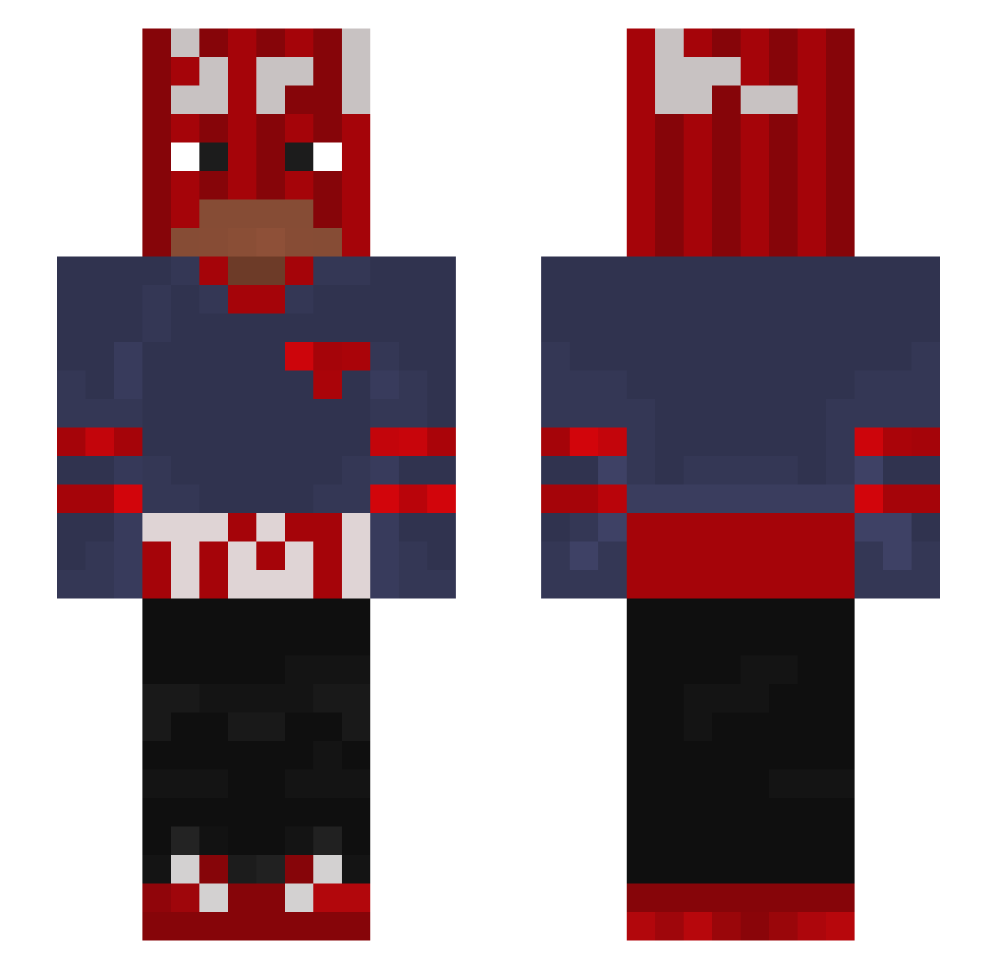 FlipFlop_1233 Minecraft skin, front and back view