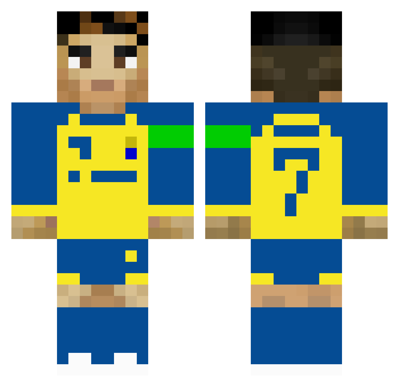wub7 Minecraft skin, front and back view
