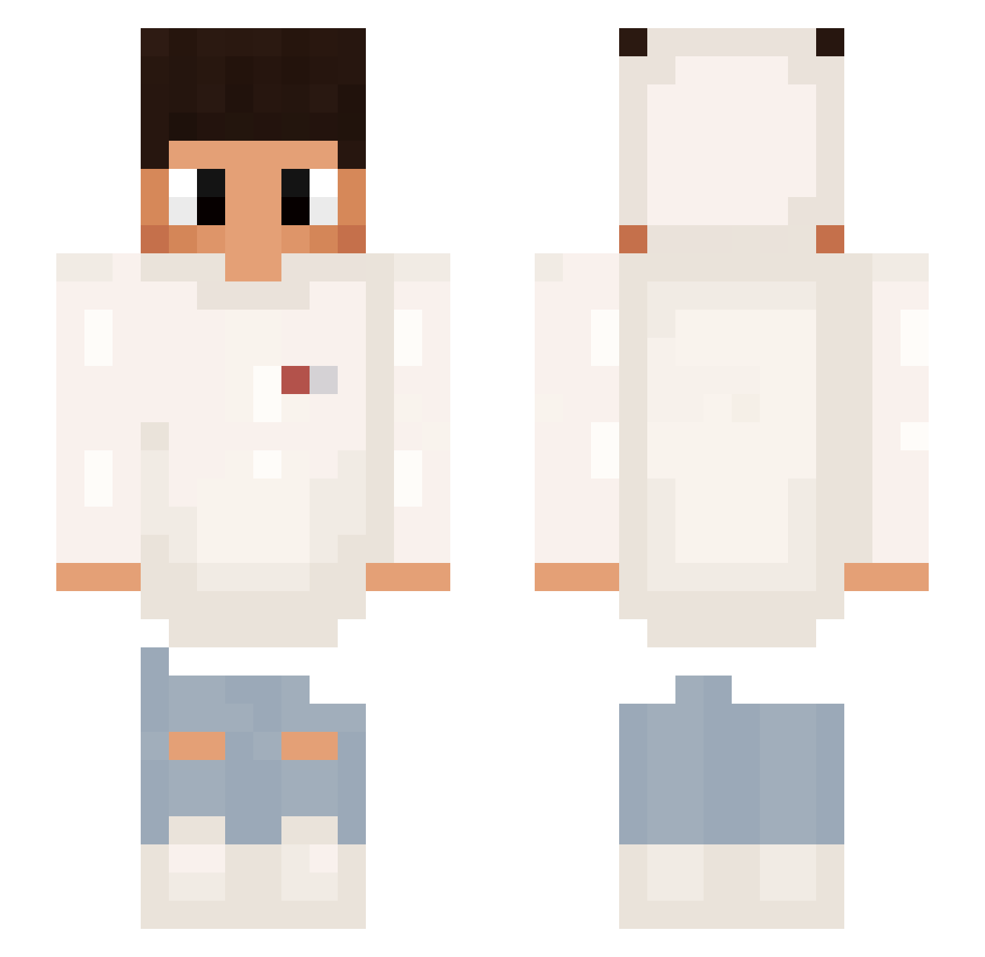 uniqueFxbi Minecraft skin, front and back view