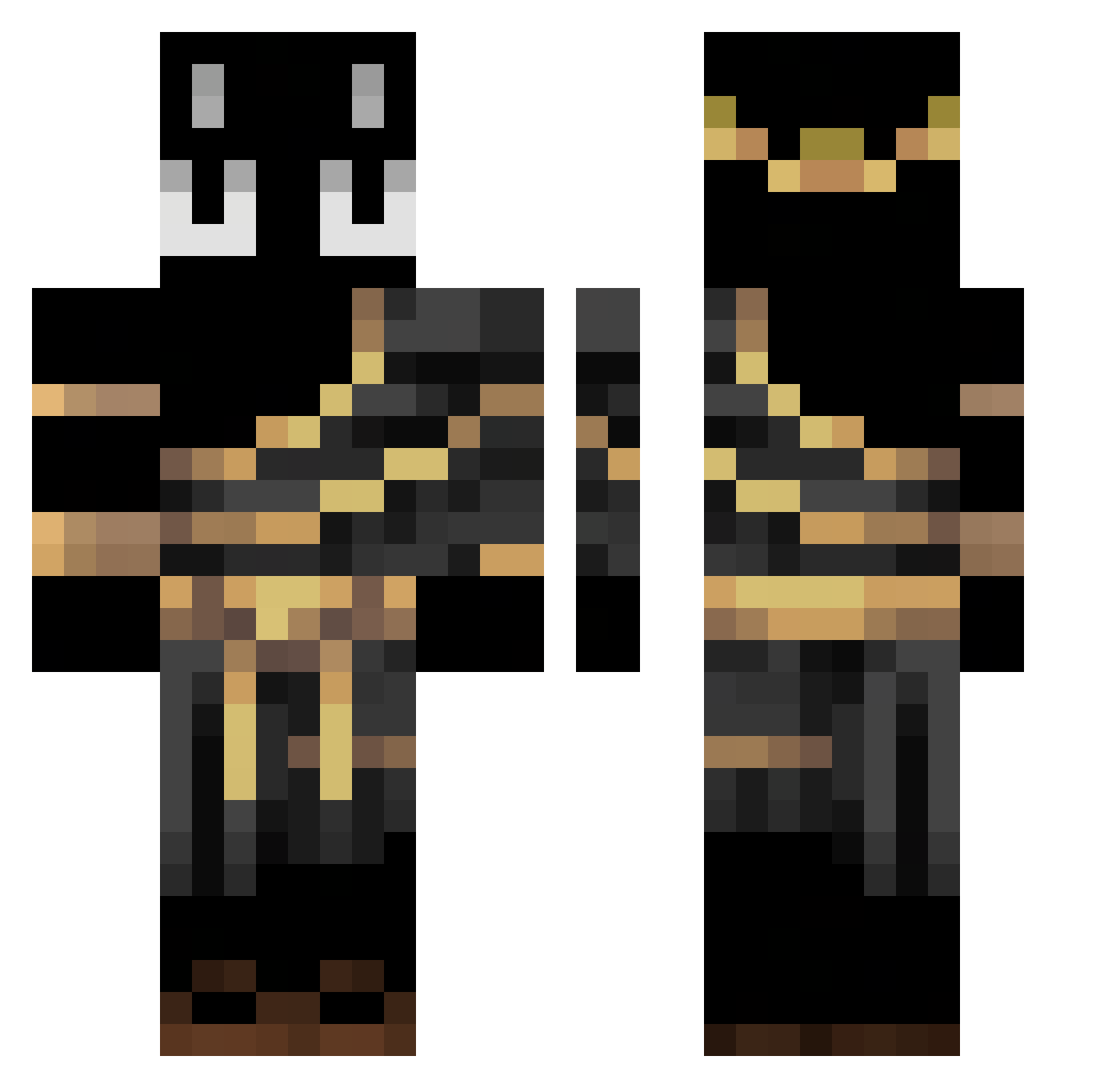 MannFord Minecraft skin, front and back view