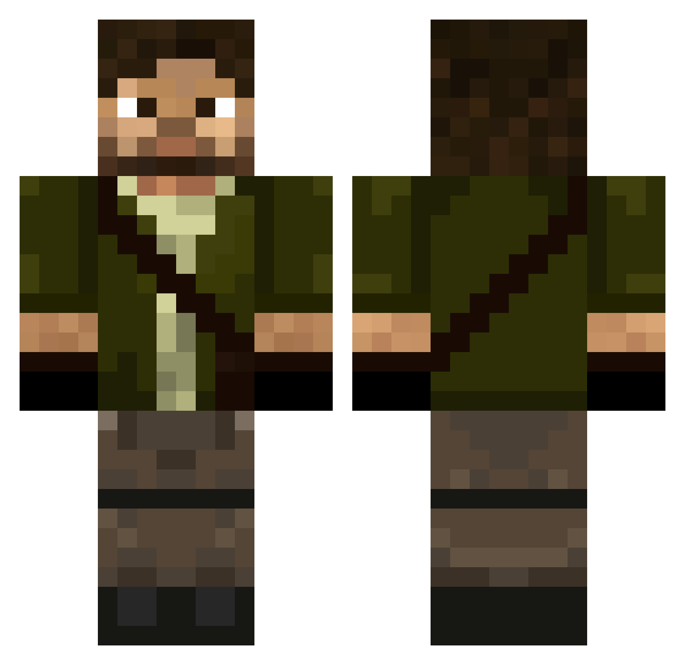 Adriskii Minecraft skin, front and back view