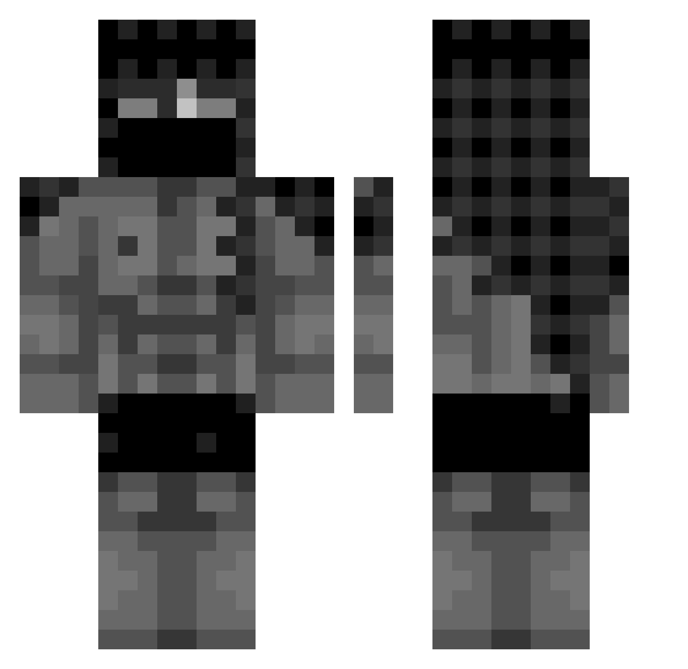RWK717 Minecraft skin, front and back view