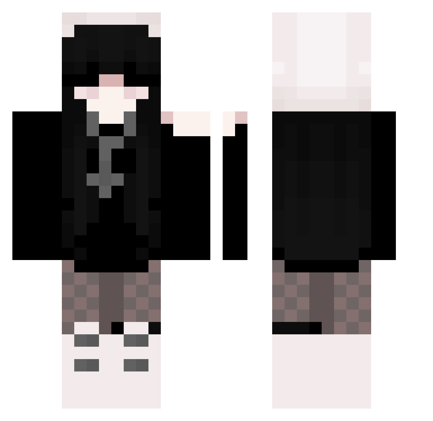 Jessy Minecraft skin, front and back view