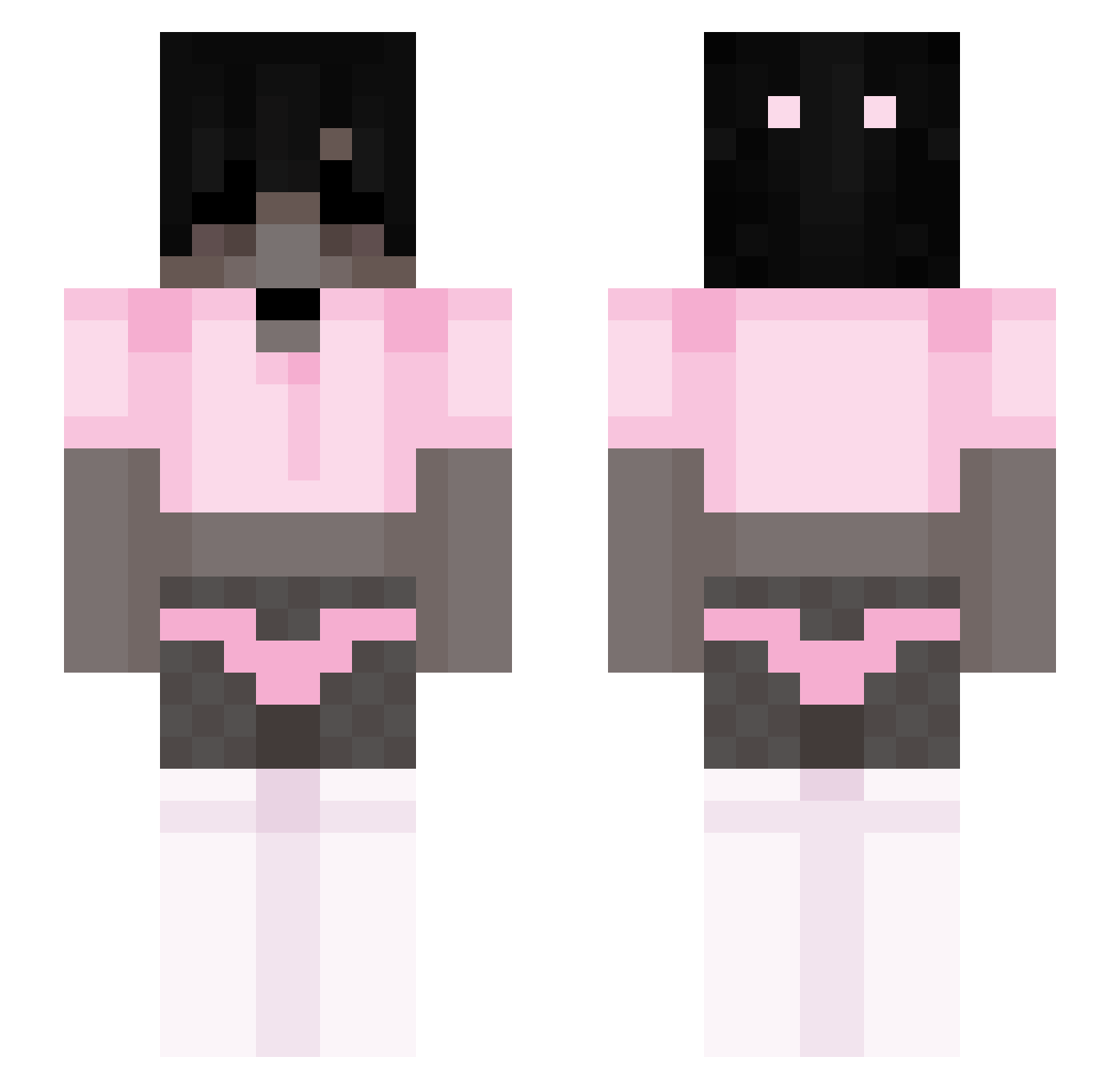 Preety_Femboy Minecraft skin, front and back view