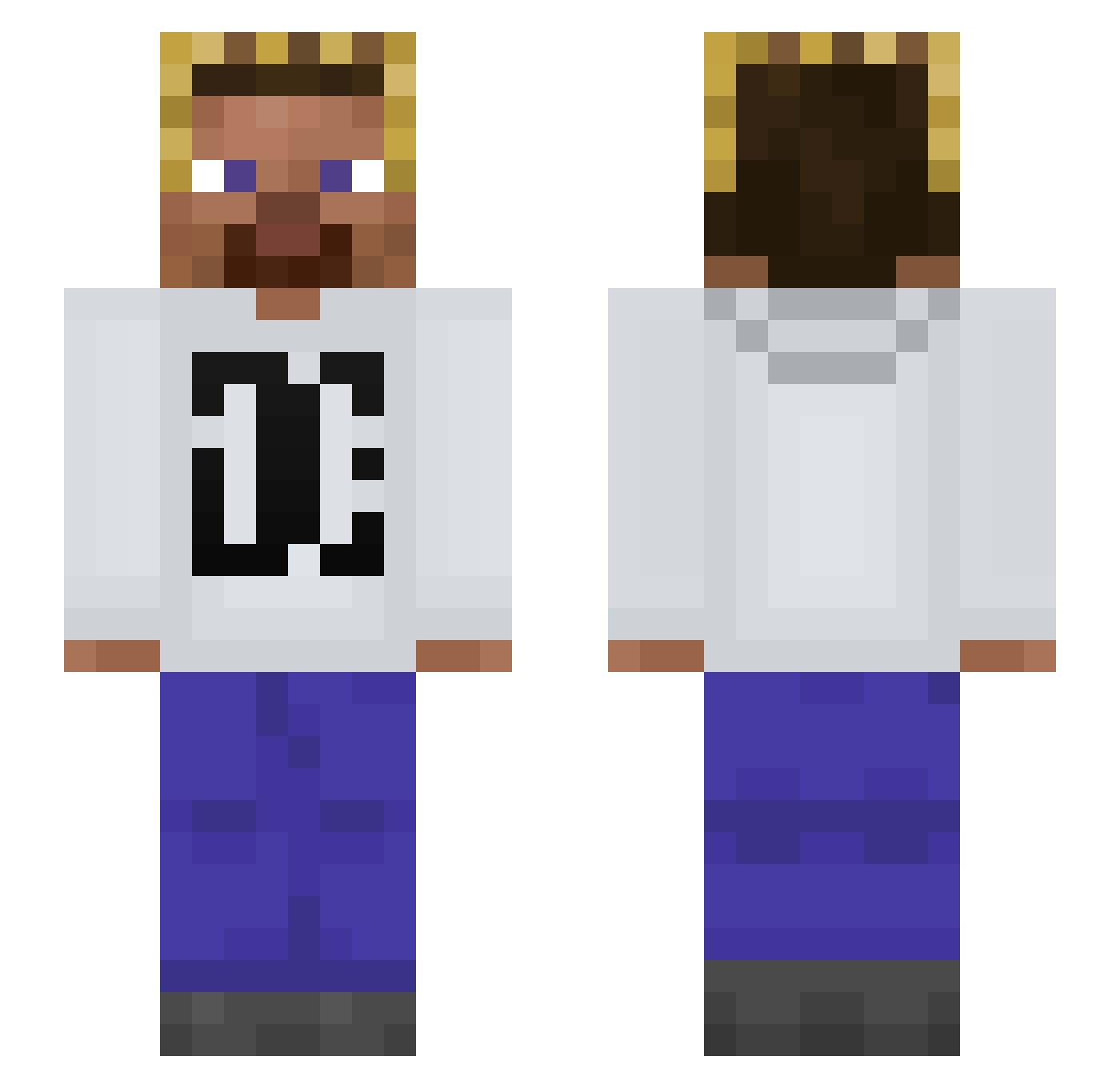 marianoski Minecraft skin, front and back view