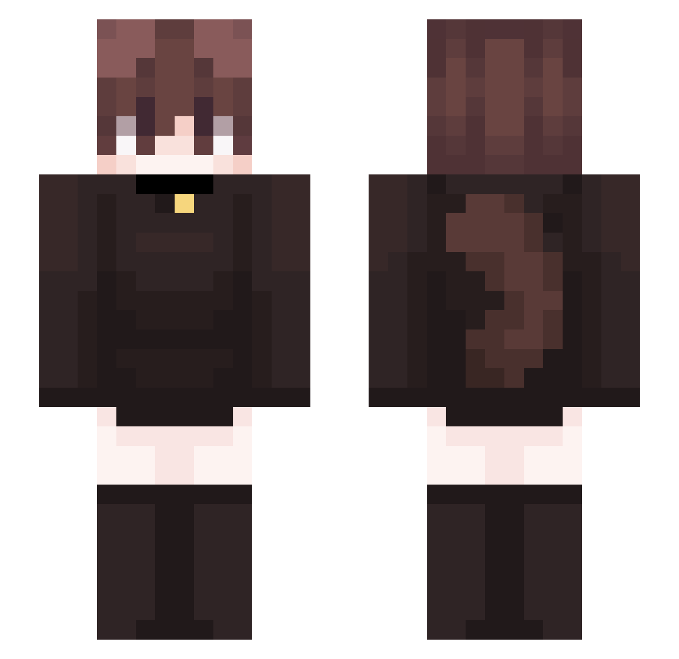 LowPixelPS Minecraft skin, front and back view