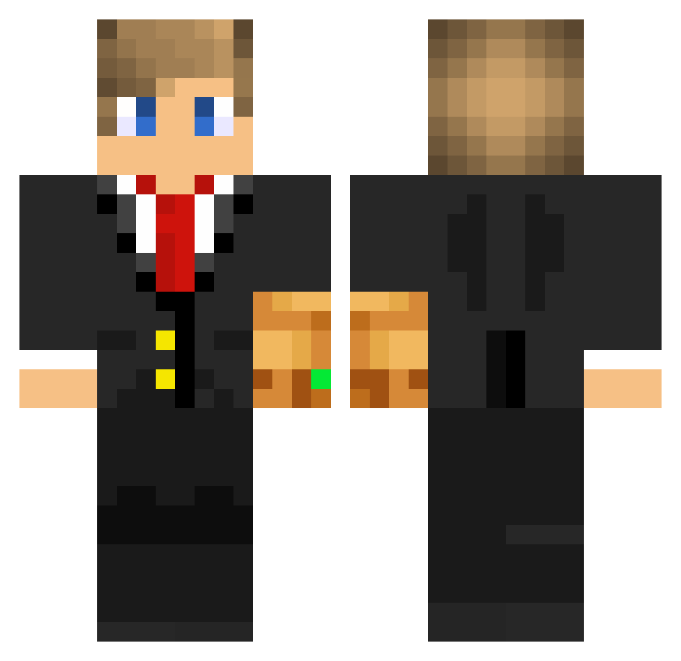 The_Bravoman Minecraft skin, front and back view