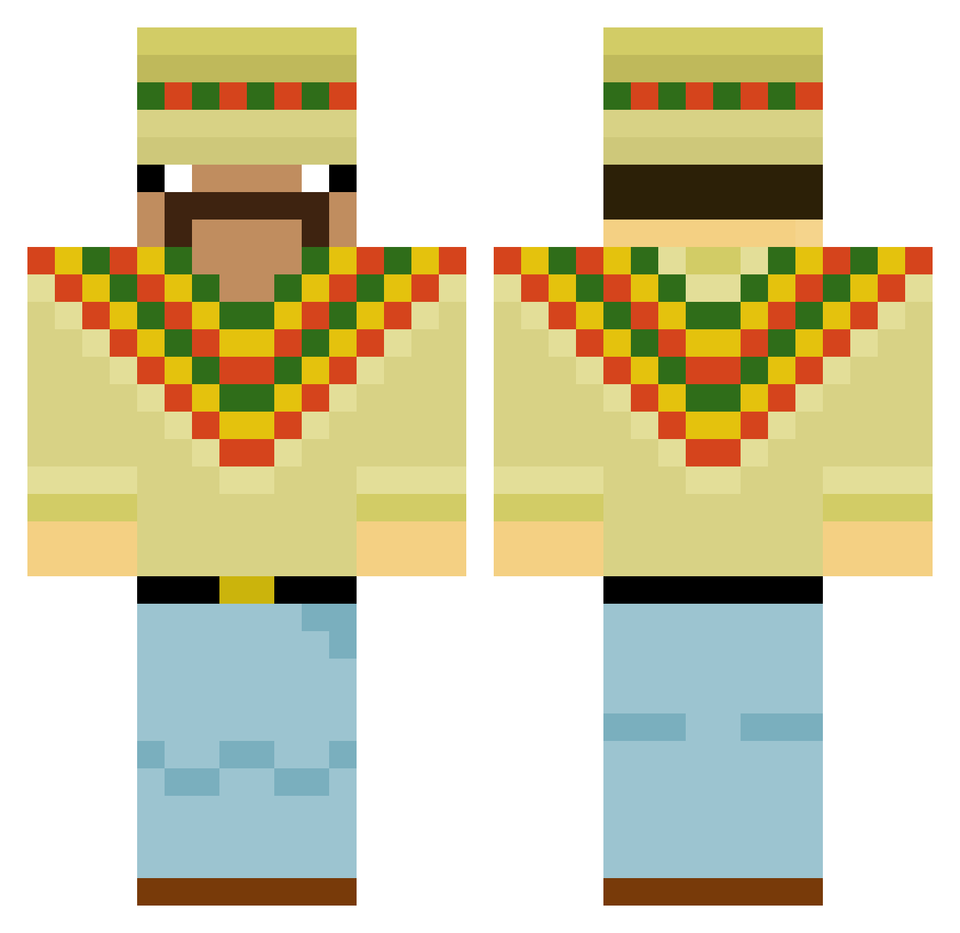Kaktus9677 Minecraft skin, front and back view
