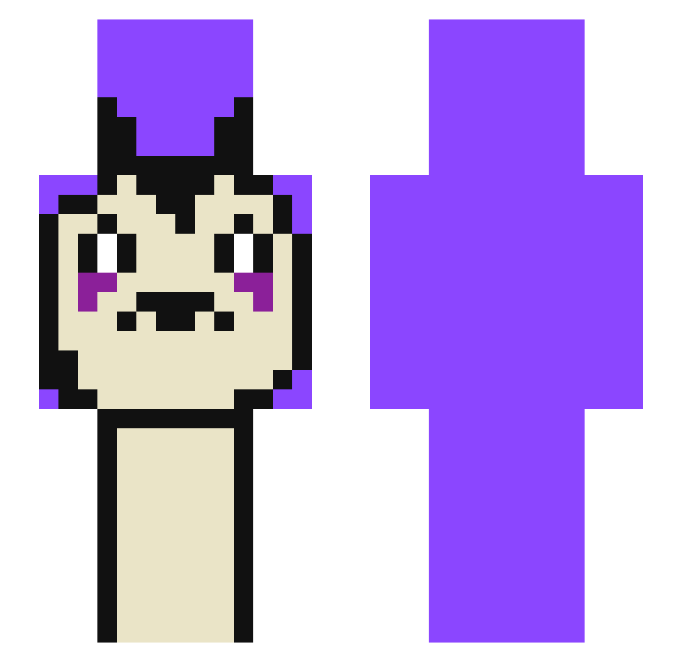 MalatakaR Minecraft skin, front and back view