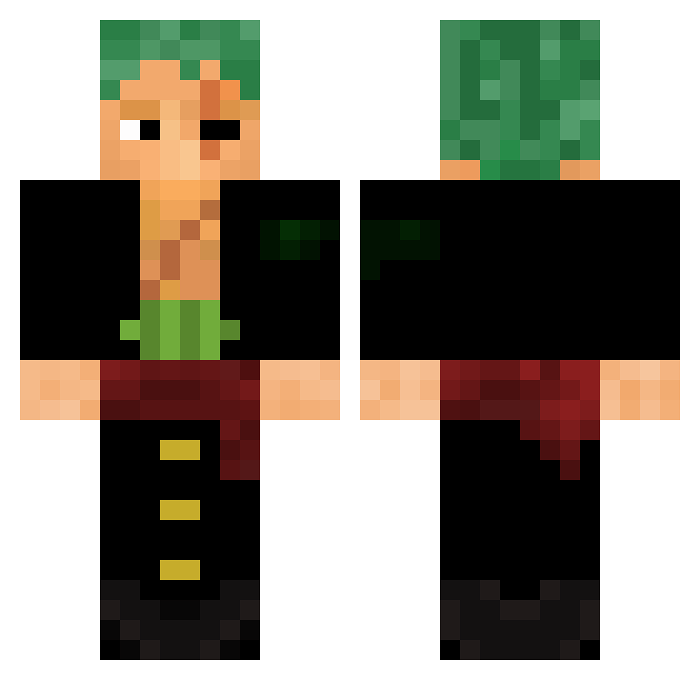 Avaricioun Minecraft skin, front and back view