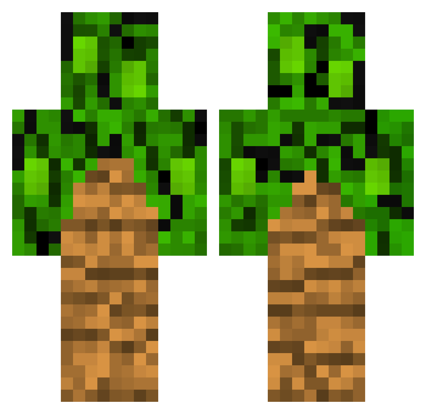 Potat7 Minecraft skin, front and back view