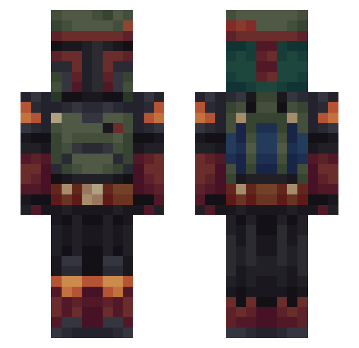 TacticalBeast85 Minecraft skin, front and back view
