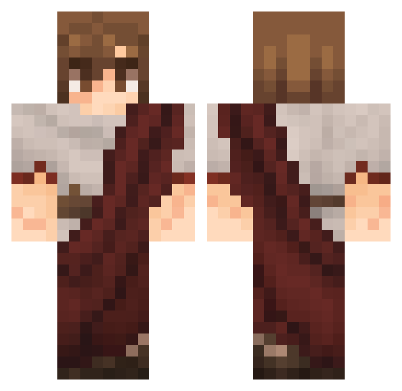 CHAN0CH Minecraft skin, front and back view