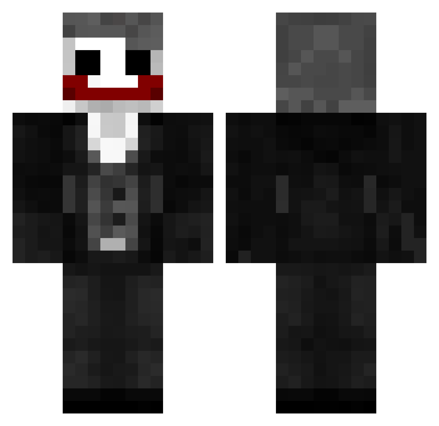 S1M0UNHD Minecraft skin, front and back view
