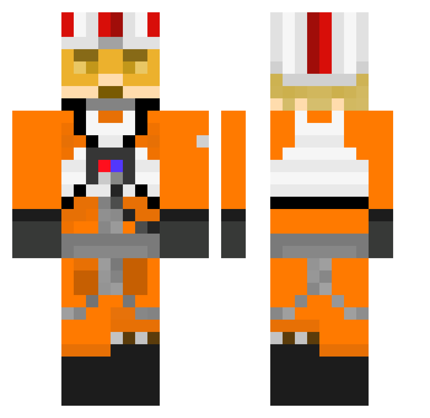 GigaSquare Minecraft skin, front and back view