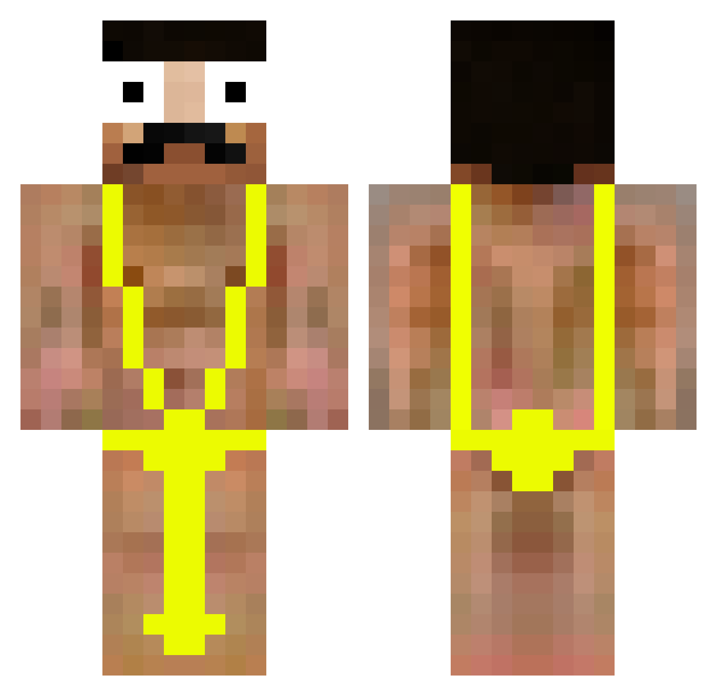 donkeyding Minecraft skin, front and back view
