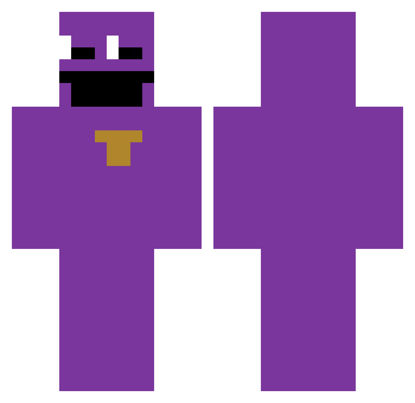 MerSaj Minecraft skin, front and back view