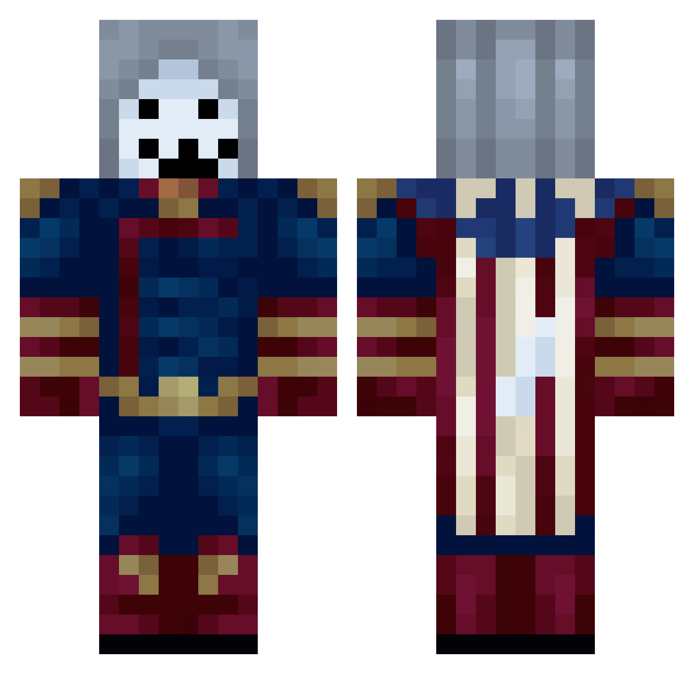 Lucid_Canine Minecraft skin, front and back view